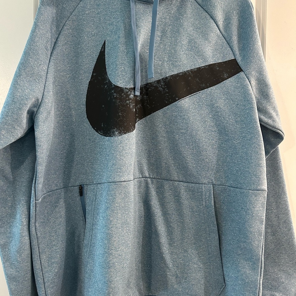 Nike Blue and Black Sweater with Bold Swoosh